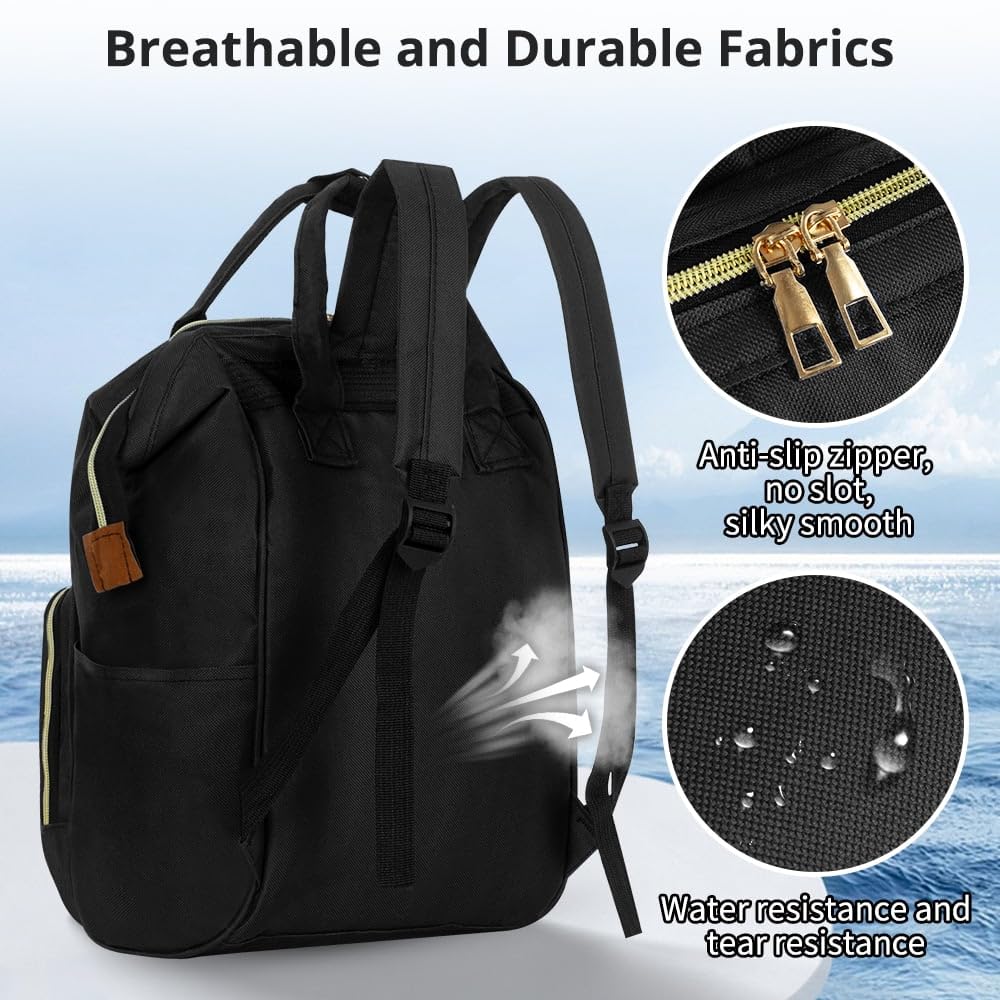 SKY-TOUCH Diaper Mummy Bag, Nappy Backpack Mummy Bag, new born Large Multifunction Travel Backpack changing bag for Mom and Dad, 25x40x16cm, Black,Clearance sale at a discount