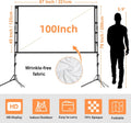 SKY-TOUCH Projector Screen with Stand, 100 inch 16:9 Portable Projection Screen with 2M High Tripod Stand and Carry Bag, Wrinkle-Free Video Projection Screens, for Home Cinema, Meeting Backyard,Clearance sale at a discount