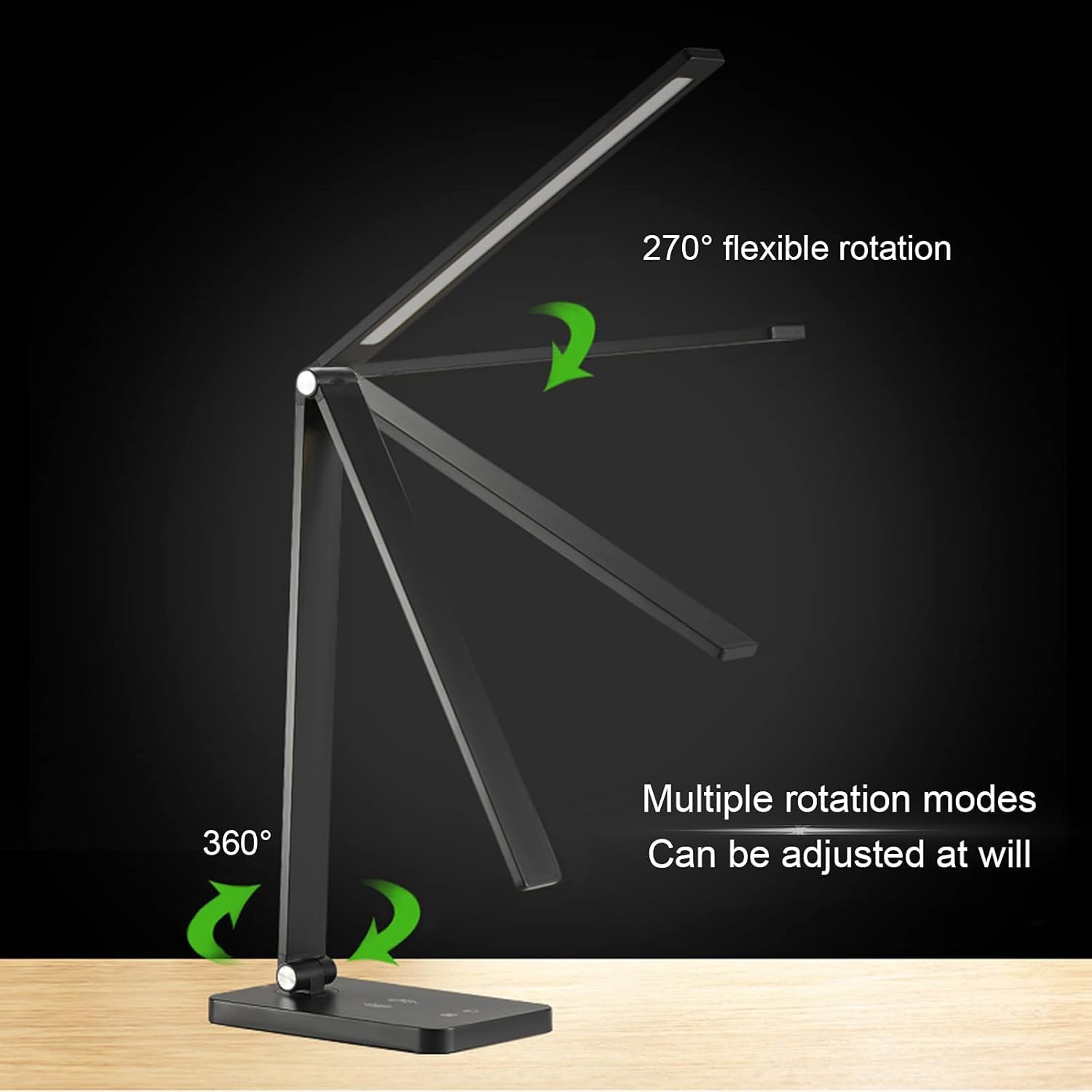 SKY-TOUCH Desk Lamp, Eye-Caring LED Table Lamp Dimmable Bedside Lamp with 2 USB Charging Ports and 10 Brightness Levels x 5 Colour Modes Touch Control for Office, Bedside, Reading- Auto Timer,Clearance