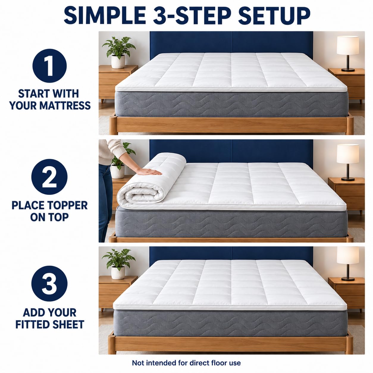 SKY-TOUCH Tatami Floor Mattress(180x200cm), Sleeping Pad Foldable Roll Up Dormitory Mattress Pad,7D Hollow Fiber Filled, For optimal use, must be paired with a Simmons mattress,Clearance sale at a discount