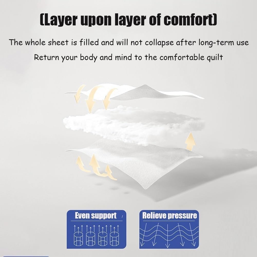 SKY-TOUCH Mattress pad (100x200cm), Sleeping Pad Foldable Roll Up Dormitory Mattress Pad,7D Hollow Fiber Filled, For optimal use, must be paired with a Simmons mattress,Clearance sale at a discount