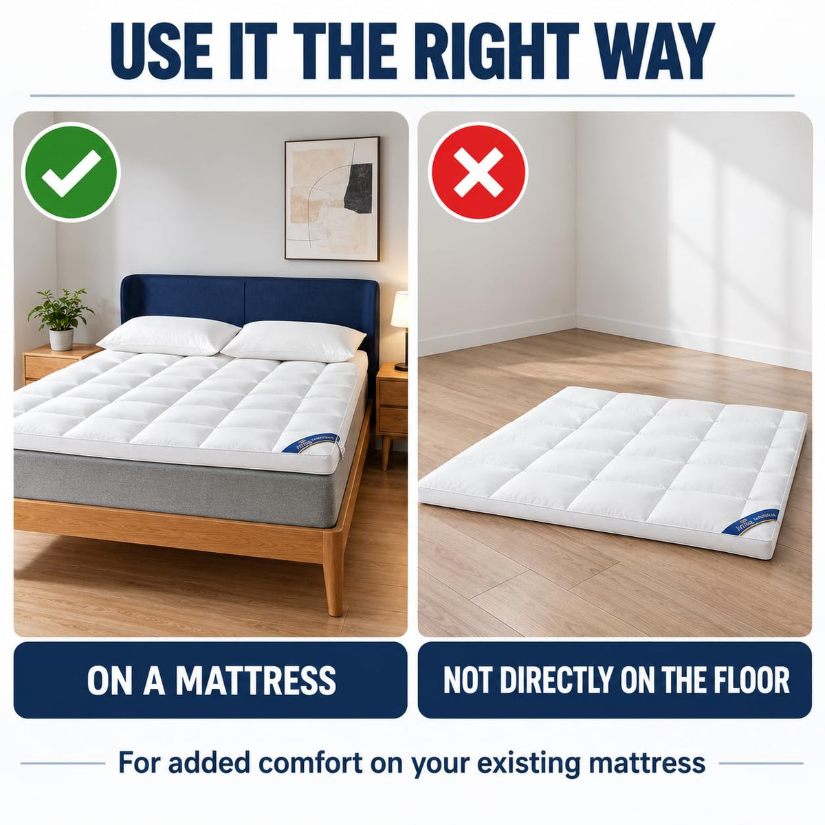SKY-TOUCH Mattress pad (100x200cm), Sleeping Pad Foldable Roll Up Dormitory Mattress Pad,7D Hollow Fiber Filled, For optimal use, must be paired with a Simmons mattress,Clearance sale at a discount