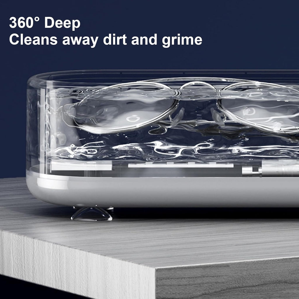 SKY-TOUCH Ultrasonic Jewelry Cleaner,Professional 500ml Jewelry Cleaner with 45000Hz Frequency, Basket, and 10 Digital Timer Settings for Rings, Glasses, Watches, and Dentures Cleaning